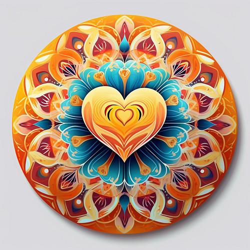 Valentýnská Mandala v oranžové
