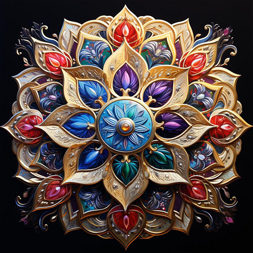 Mandala Láska ve zlaté
