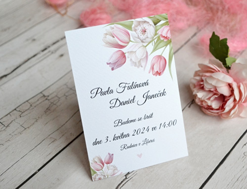 Svatební oznámení s tulipány