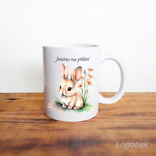 Keramický hrnek s KRÁLÍČKEM a jménem