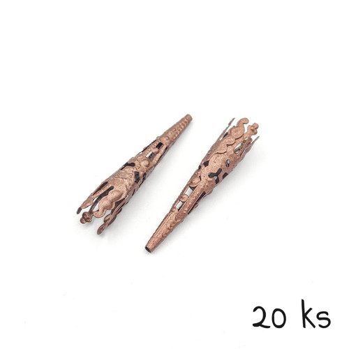 Kaplík kornout dlouhý měď 41x8 mm, 20 ks