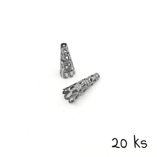 Kaplík kornoutek gunmetal 23x9 mm, 20 ks