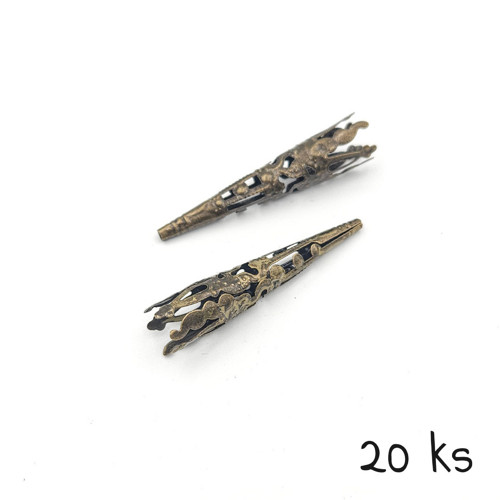 Kaplík kornout dlouhý bronz 41x8 mm 20 ks