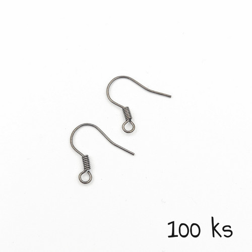 Afroháčky s pružinkou gunmetal, 100 ks