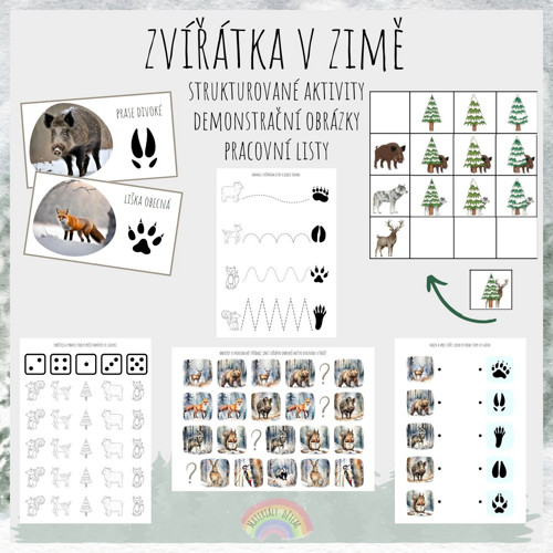 Zvířátka v zimě, soubor aktivit