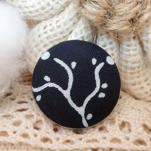 Buttonková brož z modrotisku 27mm *na objednávku