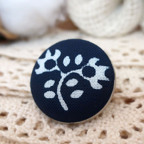 Buttonková brož z modrotisku 27mm *na objednávku