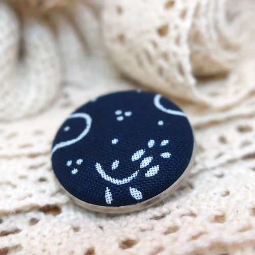 Buttonková brož z modrotisku 27mm *na objednávku