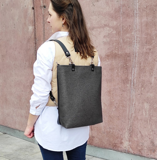 Ava backpack šedá tkaná látka