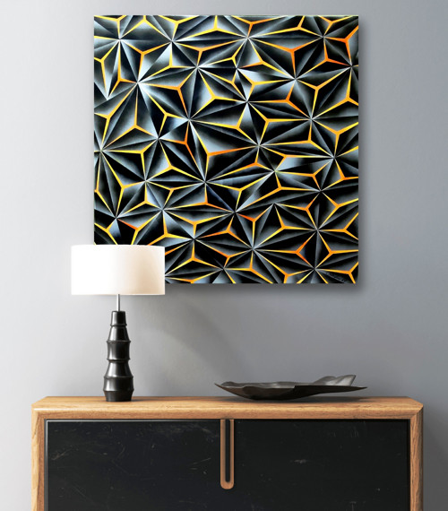 Abstraktní malba, akryl, plátno, 70/70 cm