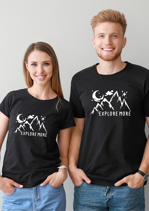 Dámské+pánské tričko "Explore more in mountains"