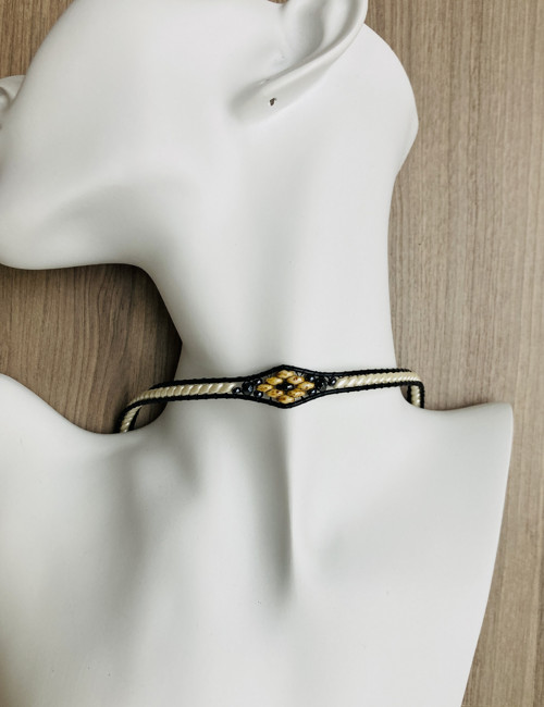 Chocker- obojek na krk- béžovohnědý 38cm
