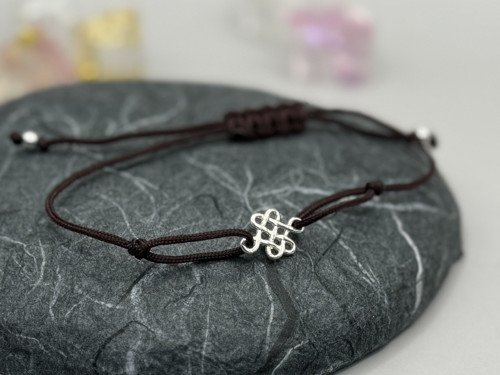 Minimalistický náramek - Celtic knot (tm. hnědá) — foto 1
