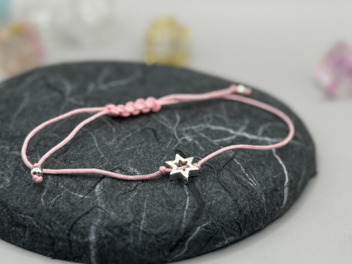Minimalistický náramek - Star frame (sv. růžová)