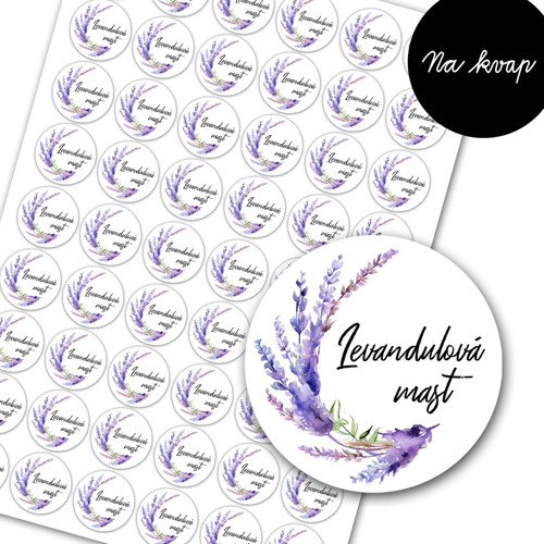 Samolepky levandulové 3cm/54ks