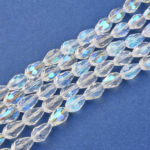 Skleněné slzičky čiré 12x8mm 10ks