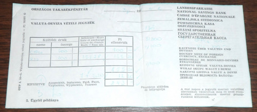 Stvrzenka, nákupní LISTINA valut a deviz, 1977
