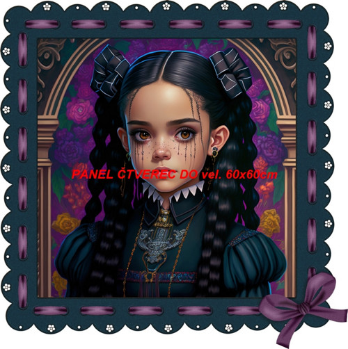 Bavlněný panel Wednesday 10x10 cm - skladem