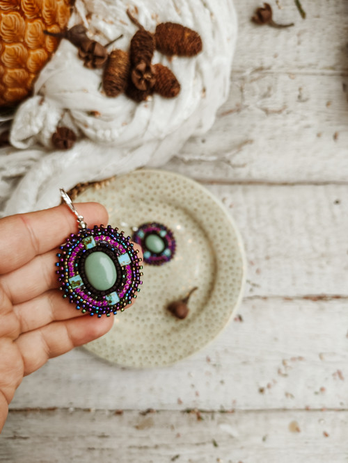 Madaba earrings n.8 - vyšívané náušnice — foto 1