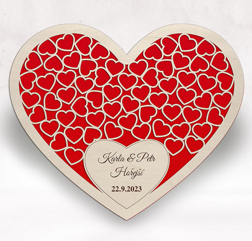 Svatební kniha hostů - SRDCE