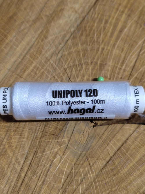 Polyesterové nitě Unipoly návin 100 m bílá
