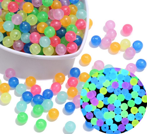 Plastové korálky svítící ve tmě Ø10 mm (20g)