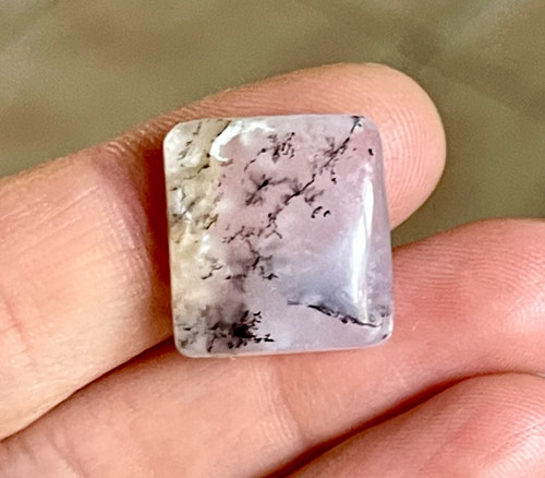 Dendritický opál kabošon / 17x16x5mm, DO001