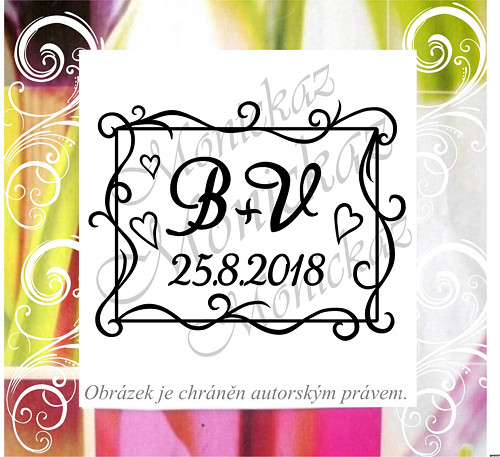 Svatební se srdíčky, ornament 251. Razítko.