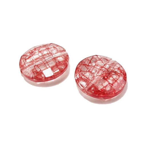 Červená placka kraklovaná broušená 20mm, 6ks
