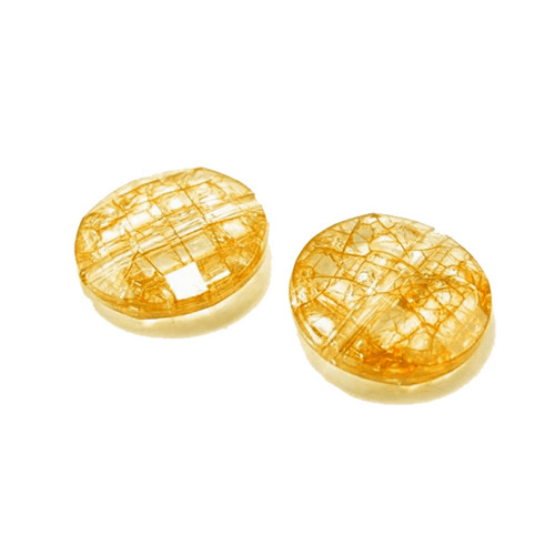 Žlutá placka kraklovaná broušená 20mm, 6ks