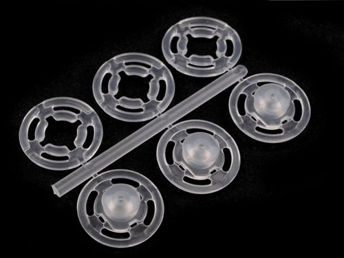Plastové patentky pr.15mm(5 svazků)- transparent