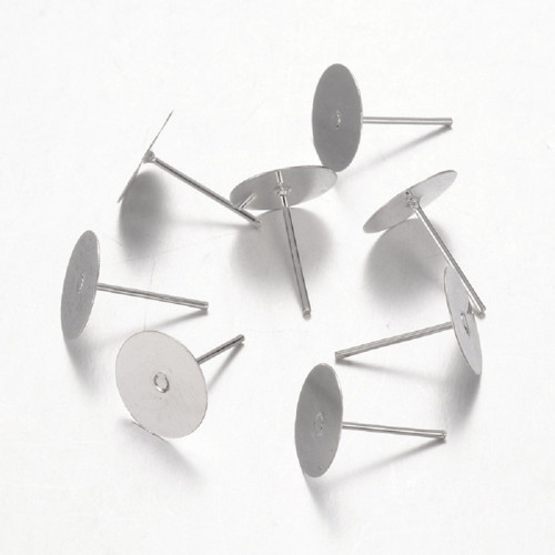 Puzeta s ploškou 10mm (10párů) - stříbrná