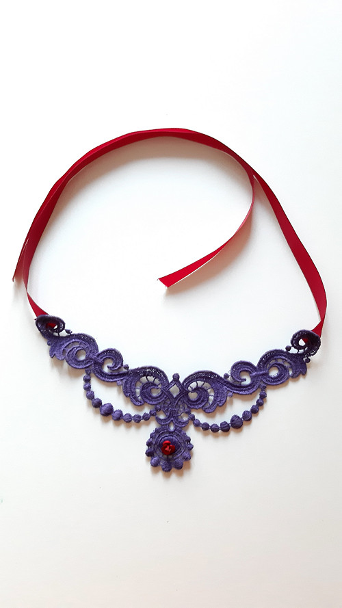 Lace Collar with red rose