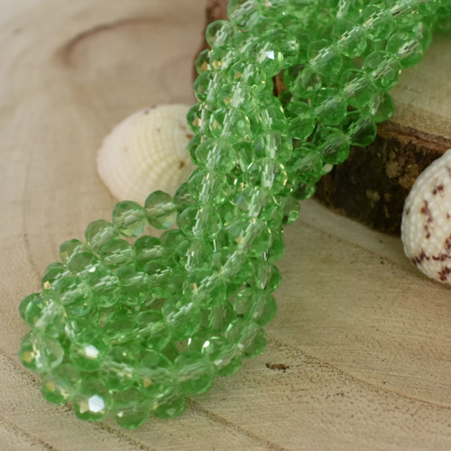 + Rondelky broušené 6x4mm - zelené