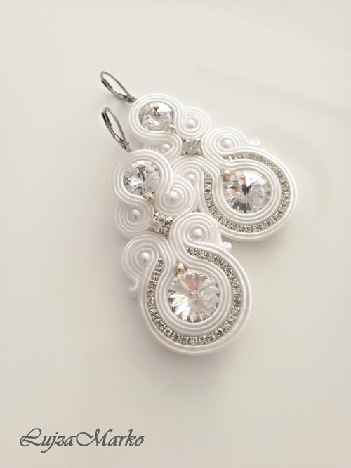 Emiliána svatebni soutache/sutaš náušnice