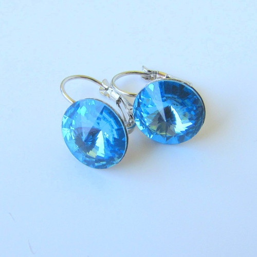Rivoli * Swarovski * modra 12mm * 1 pár / bal