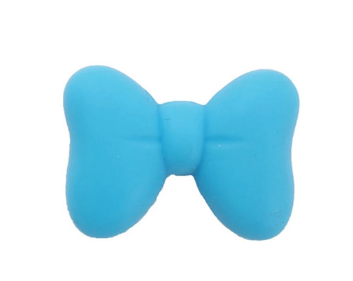 Kousátko silikonové - mašle 28mm (1ks) - sky blue
