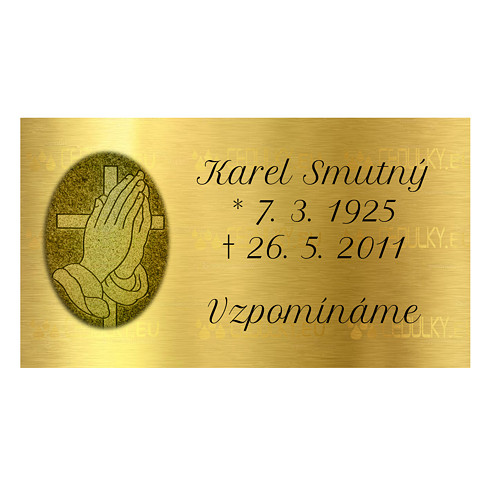 Smuteční cedulka zlatá - 9x5cm