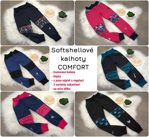 Softshellové kalhoty Comfort, vel. 74-152
