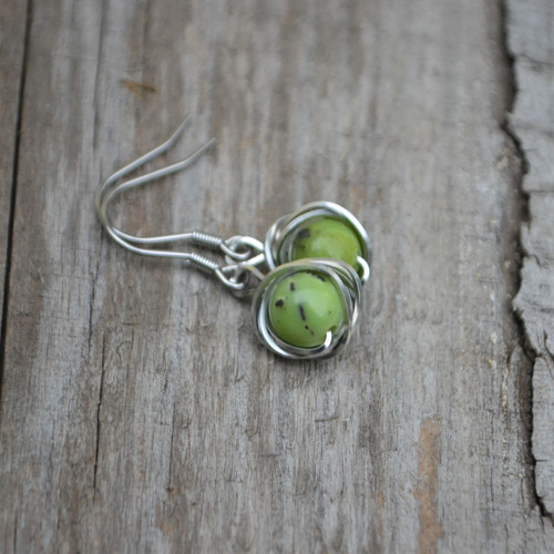 Náušnice z chrysoprasu