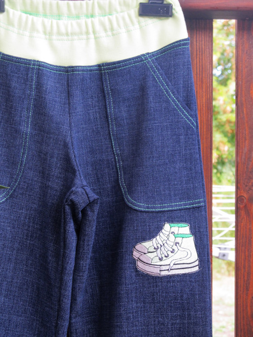 Volnoč. kalhoty "EFEKT JEANS" vel. 128