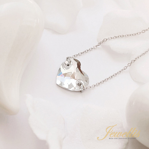 Ocelový náhrdelník Swarovski srdce
