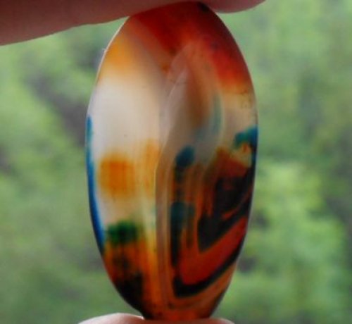 Barvený achát 37 x 19mm — foto 1