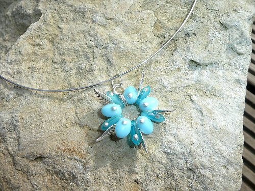Náhrdelníček : " small blue marguaritas "na přání — foto 1