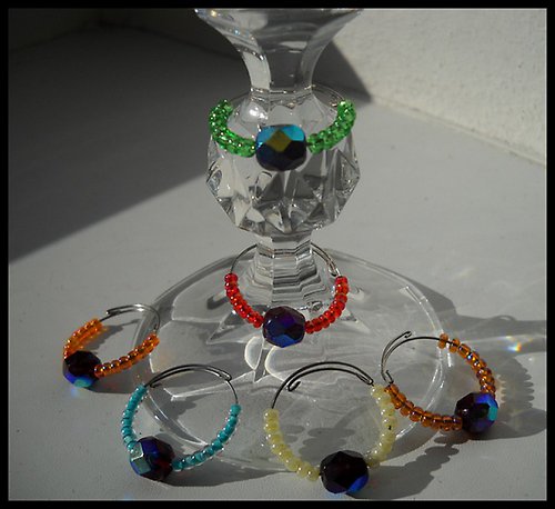 Glass charm-rozlišovače /6ks — foto 1