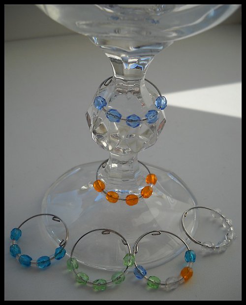 Glass charm-rozlišovače /6ks — foto 1