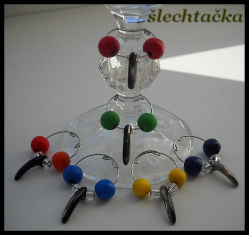 Glass charm-rozlišovače /6ks — foto 1