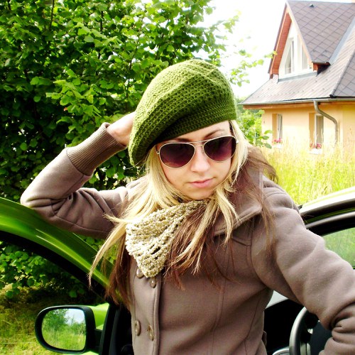 Khaki háčkovaná čapka — foto 1