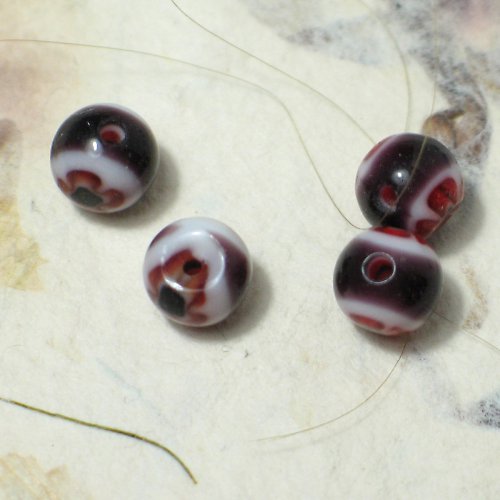 Millefiori kuličky, 6mm, 4ks — foto 1