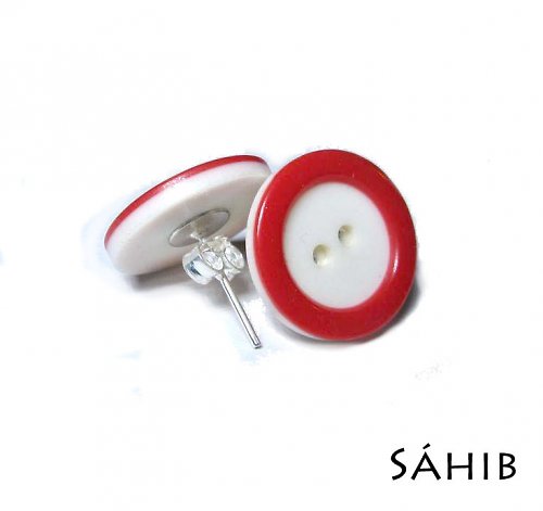 Knoflík červeno - bílý — foto 1
